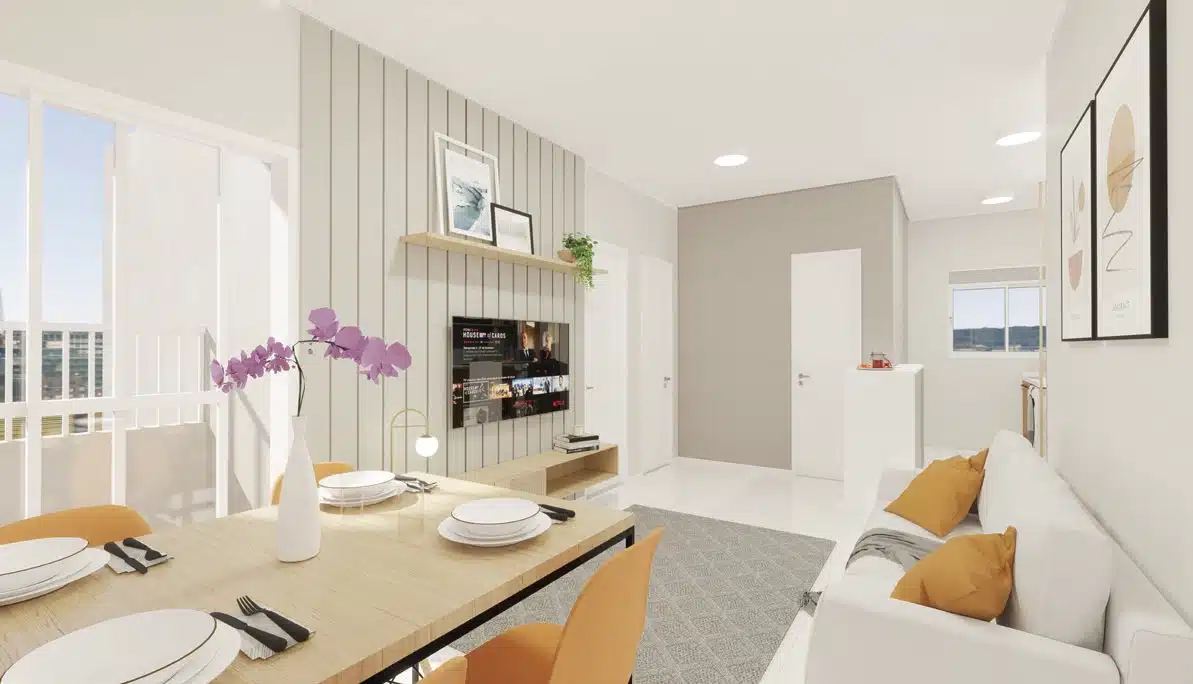 Apartamento 2 dormitórios Jardim de Cresci - living