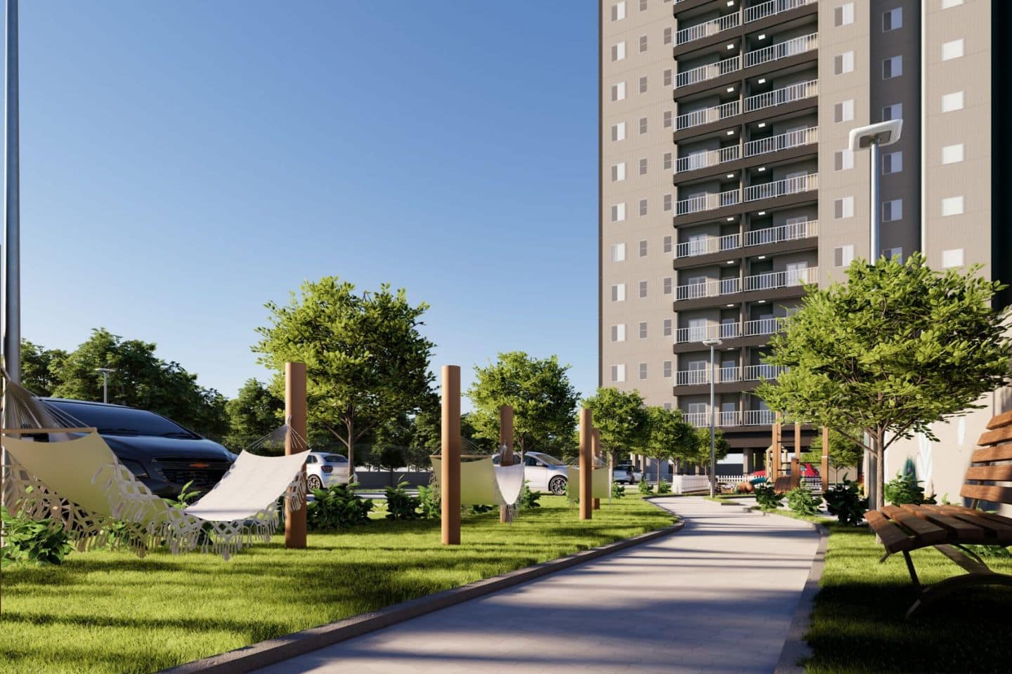 Apartamento 2 dormitórios no Cidade Jardim - Vista das varandas e redário