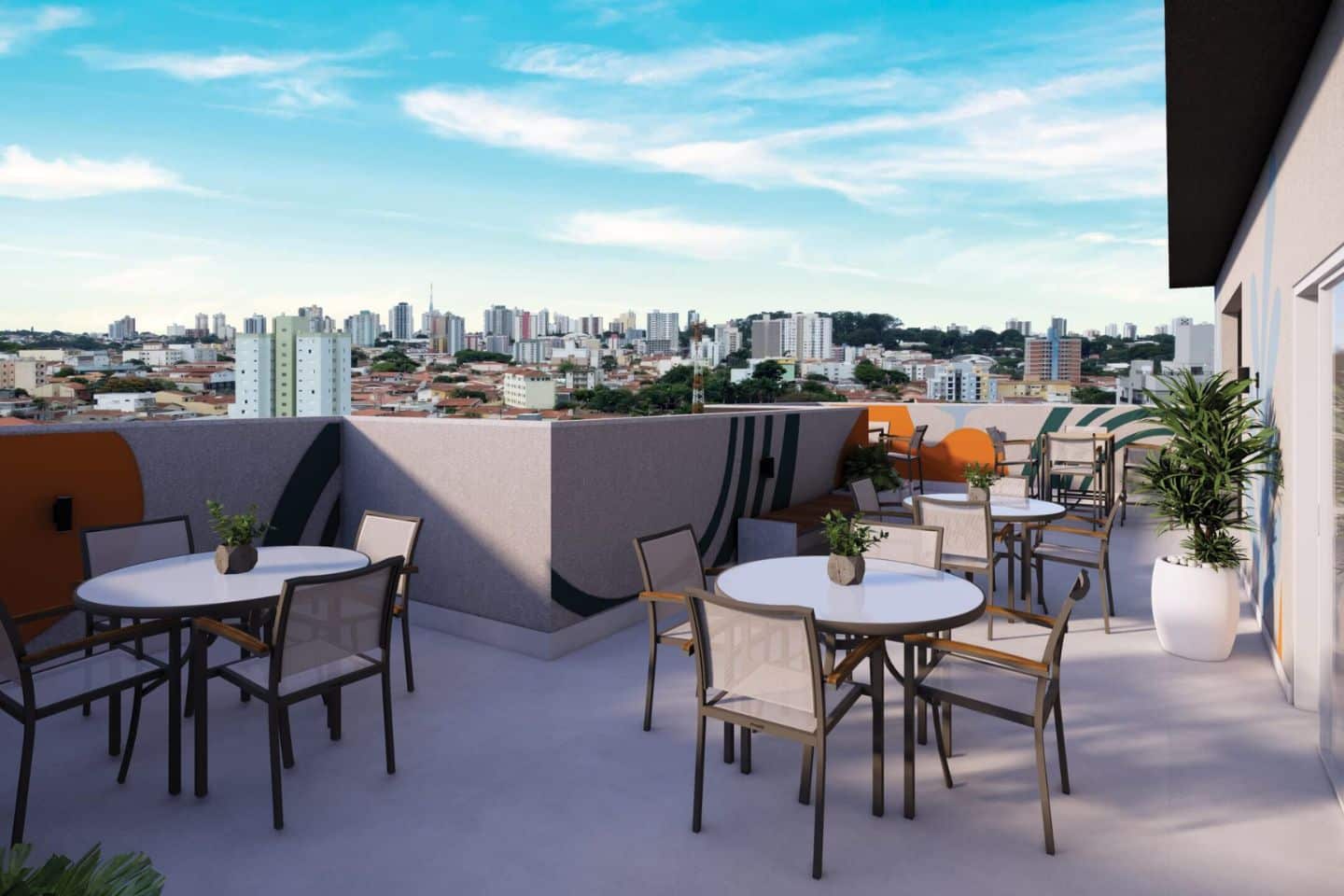 Apartamento 2 dormitórios no Cidade Jardim - Skybar com vista para a cidade